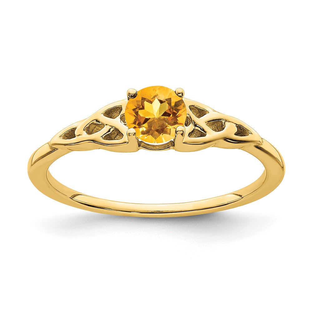 14K Citrine Celtic Knot Ring