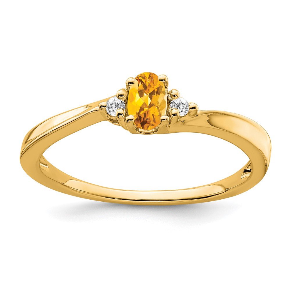 14K Citrine and Diamond Ring