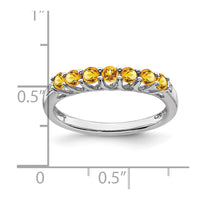 Load image into Gallery viewer, 14k White Gold Citrine and Diamond 7-stone Ring
