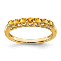 Load image into Gallery viewer, 14k Citrine and Diamond 7-stone Ring
