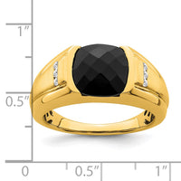 Load image into Gallery viewer, 14k Onyx and Diamond Mens Ring
