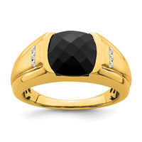 Load image into Gallery viewer, 14k Onyx and Diamond Mens Ring
