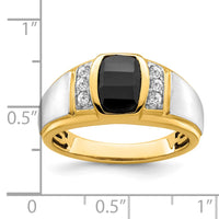 Load image into Gallery viewer, 14k Two-tone Onyx and Diamond Mens Ring
