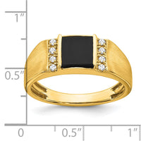 Load image into Gallery viewer, 14k Square Onyx and Diamond Mens Ring
