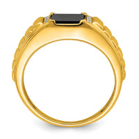 Load image into Gallery viewer, 14k Square Onyx and Diamond Mens Ring
