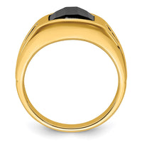 Load image into Gallery viewer, 14k Onyx and Diamond Mens Ring
