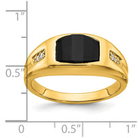 Load image into Gallery viewer, 14k Onyx and Diamond Mens Ring
