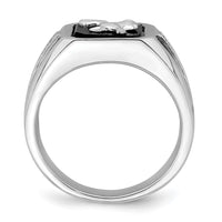 Load image into Gallery viewer, 14k White Gold Onyx and Diamond Eagle Mens Ring
