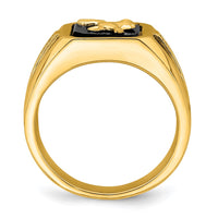 Load image into Gallery viewer, 14k Onyx and Diamond Eagle Mens Ring
