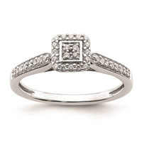 Load image into Gallery viewer, 14k White and Rose Gold Square Halo Cluster with Heart Gallery 1/5 carat Diamond Complete Engagement Ring
