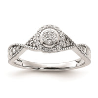 Load image into Gallery viewer, 14k White and Rose Gold Halo Cluster with Heart Gallery 1/5 carat Diamond Complete Engagement Ring
