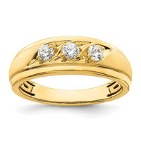 Load image into Gallery viewer, 14K 3-Stone 3/8 carat Diamond Complete Men&#39;s Ring
