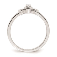 Load image into Gallery viewer, 14k White Gold Beaded Edge Petite 3-Stone 1/15 carat Cushion Diamond Complete Promise/Engagement Ring
