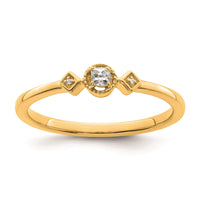 Load image into Gallery viewer, 14k Beaded Edge Petite 3-Stone 1/15 carat Cushion Diamond Complete Promise/Engagement Ring
