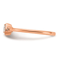 Load image into Gallery viewer, 14k Rose Gold Rope Edge Petite 3-Stone 1/15 carat Pear Diamond Complete Promise/Engagement Ring
