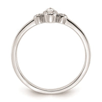 Load image into Gallery viewer, 14k White Gold Rope Edge Petite 3-Stone 1/15 carat Pear Diamond Complete Promise/Engagement Ring
