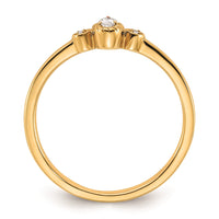 Load image into Gallery viewer, 14k Rope Edge Petite 3-Stone 1/15 carat Pear Diamond Complete Promise/Engagement Ring
