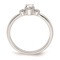 Load image into Gallery viewer, 14k White Gold Beaded Edge Petite 3-Stone 1/4 carat Round Diamond Complete Promise/Engagement Ring
