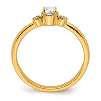 Load image into Gallery viewer, 14k Beaded Edge Petite 3-Stone 1/4 carat Round Diamond Complete Promise/Engagement Ring
