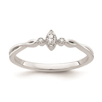 Load image into Gallery viewer, 14k White Gold Beaded Edge Petite 3-Stone 1/15 carat Marquise Diamond Complete Promise/Engagement Ring
