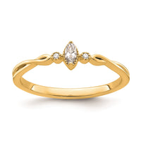 Load image into Gallery viewer, 14k Beaded Edge Petite 3-Stone 1/15 carat Marquise Diamond Complete Promise/Engagement Ring
