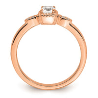 Load image into Gallery viewer, 14k Rose Gold Rope Edge Petite 1/4 carat Cushion-cut Diamond Complete Promise/Engagement Ring
