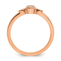Load image into Gallery viewer, 14k Rose Gold Rope Edge Petite 1/15 carat Round Diamond Complete Promise/Engagement Ring
