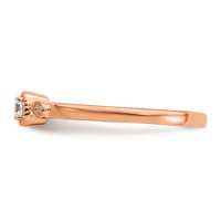 Load image into Gallery viewer, 14k Rose Gold Rope Edge Petite 1/15 carat Round Diamond Complete Promise/Engagement Ring
