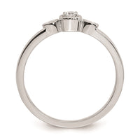 Load image into Gallery viewer, 14k White Gold Rope Edge Petite 1/15 carat Round Diamond Complete Promise/Engagement Ring
