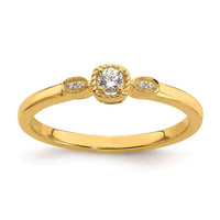 Load image into Gallery viewer, 14k Rope Edge Petite 1/15 carat Round Diamond Complete Promise/Engagement Ring
