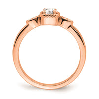 Load image into Gallery viewer, 14k Rose Gold Rope Edge Petite 1/4 carat Round Diamond Complete Promise/Engagement Ring
