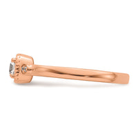 Load image into Gallery viewer, 14k Rose Gold Rope Edge Petite 1/4 carat Round Diamond Complete Promise/Engagement Ring
