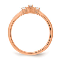 Load image into Gallery viewer, 14k Rose Gold Beaded Edge Petite 3-Stone 1/8 carat Oval Diamond Complete Promise/Engagement Ring
