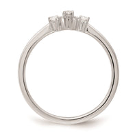 Load image into Gallery viewer, 14k White Gold Beaded Edge Petite 3-Stone 1/8 carat Oval Diamond Complete Promise/Engagement Ring
