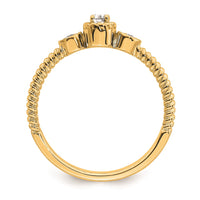 Load image into Gallery viewer, 14k Roped Band Petite 3-Stone 1/15 carat Round Diamond Complete Promise/Engagement Ring
