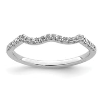 Load image into Gallery viewer, 14k White Gold 1/8 carat Diamond Contoured Complete Wedding Band
