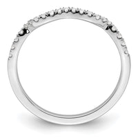Load image into Gallery viewer, 14k White Gold 1/6 carat Diamond Contoured Complete Wedding Band

