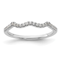 Load image into Gallery viewer, 14k White Gold 1/6 carat Diamond Contoured Complete Wedding Band
