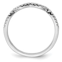 Load image into Gallery viewer, 14k White Gold 1/8 carat Diamond Contoured Complete Wedding Band
