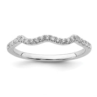 Load image into Gallery viewer, 14k White Gold 1/8 carat Diamond Contoured Complete Wedding Band
