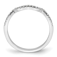 Load image into Gallery viewer, 14k White Gold 1/8 carat Diamond Contoured Complete Wedding Band
