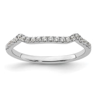 Load image into Gallery viewer, 14k White Gold 1/6 carat Diamond Contoured Complete Wedding Band
