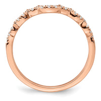 Load image into Gallery viewer, 14k Rose Gold 1/5 carat Diamond Contoured Complete Wedding band
