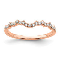 Load image into Gallery viewer, 14k Rose Gold 1/5 carat Diamond Contoured Complete Wedding band
