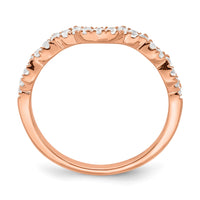 Load image into Gallery viewer, 14k Rose Gold 1/4 carat Diamond Contoured Complete Wedding band
