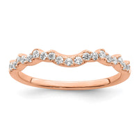 Load image into Gallery viewer, 14k Rose Gold 1/4 carat Diamond Contoured Complete Wedding band
