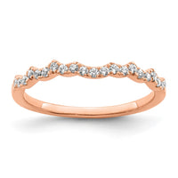 Load image into Gallery viewer, 14k Rose Gold 1/5 carat Diamond Contoured Complete Wedding band
