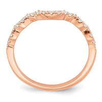 Load image into Gallery viewer, 14k Rose Gold 1/4 carat Diamond Contoured Complete Wedding band
