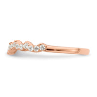 Load image into Gallery viewer, 14k Rose Gold 1/4 carat Diamond Contoured Complete Wedding band
