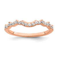 Load image into Gallery viewer, 14k Rose Gold 1/4 carat Diamond Contoured Complete Wedding band
